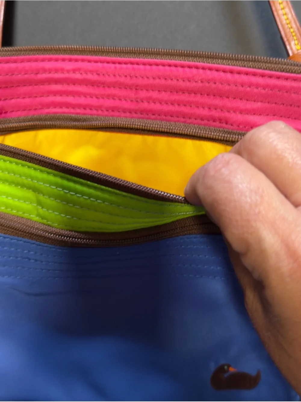 Vintage Dooney & Bourke Neon Colorblock Crossbody Bag, Y2K